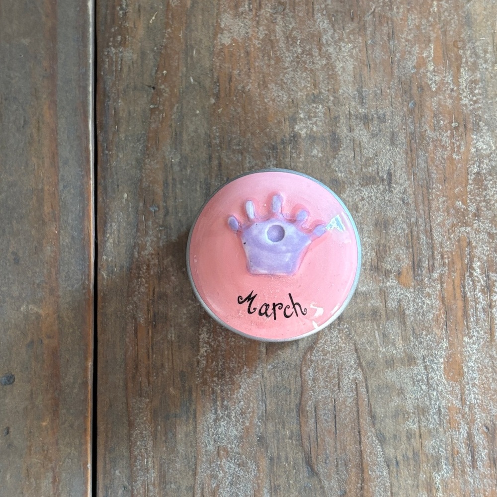 Pink and Purple Crown Ceramic  Trinket Holder.